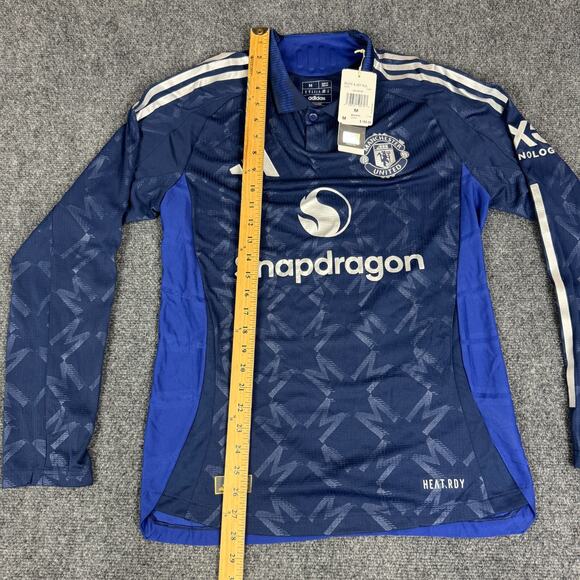 Mens M - Manchester United 24/25 Long Sleeve Away Authentic Jersey Blue Slim - Picture 7 of 9